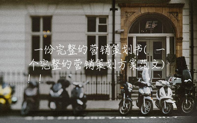 一份完整的營銷策劃書(一個(gè)完整的營銷策劃方案范文)