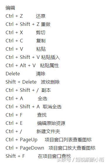 Pr剪輯快捷鍵最全整理，學(xué)會這些，工作效率提升一倍！